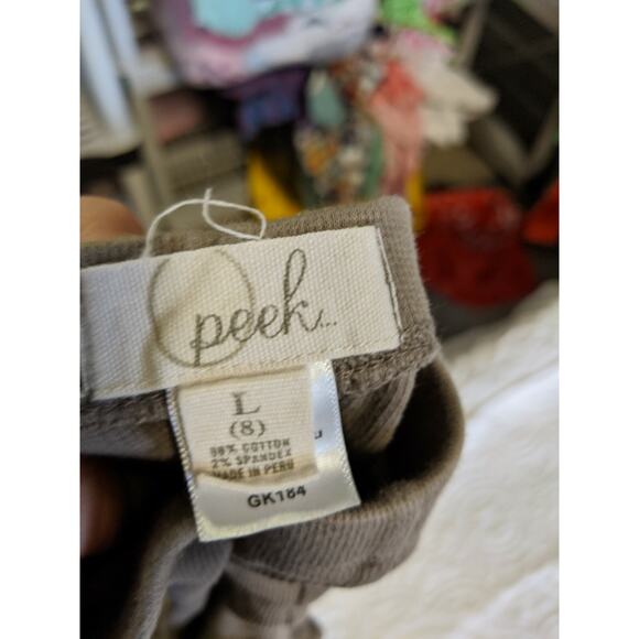 Peek girls sz. 8 khaki ribbed legging pants. Soft, great shape - Picture 7 of 9